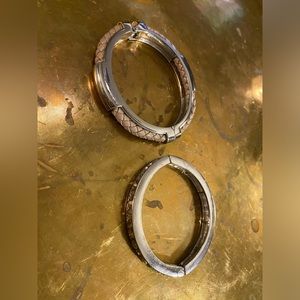 Bracelet Combo - Leather & Crystal